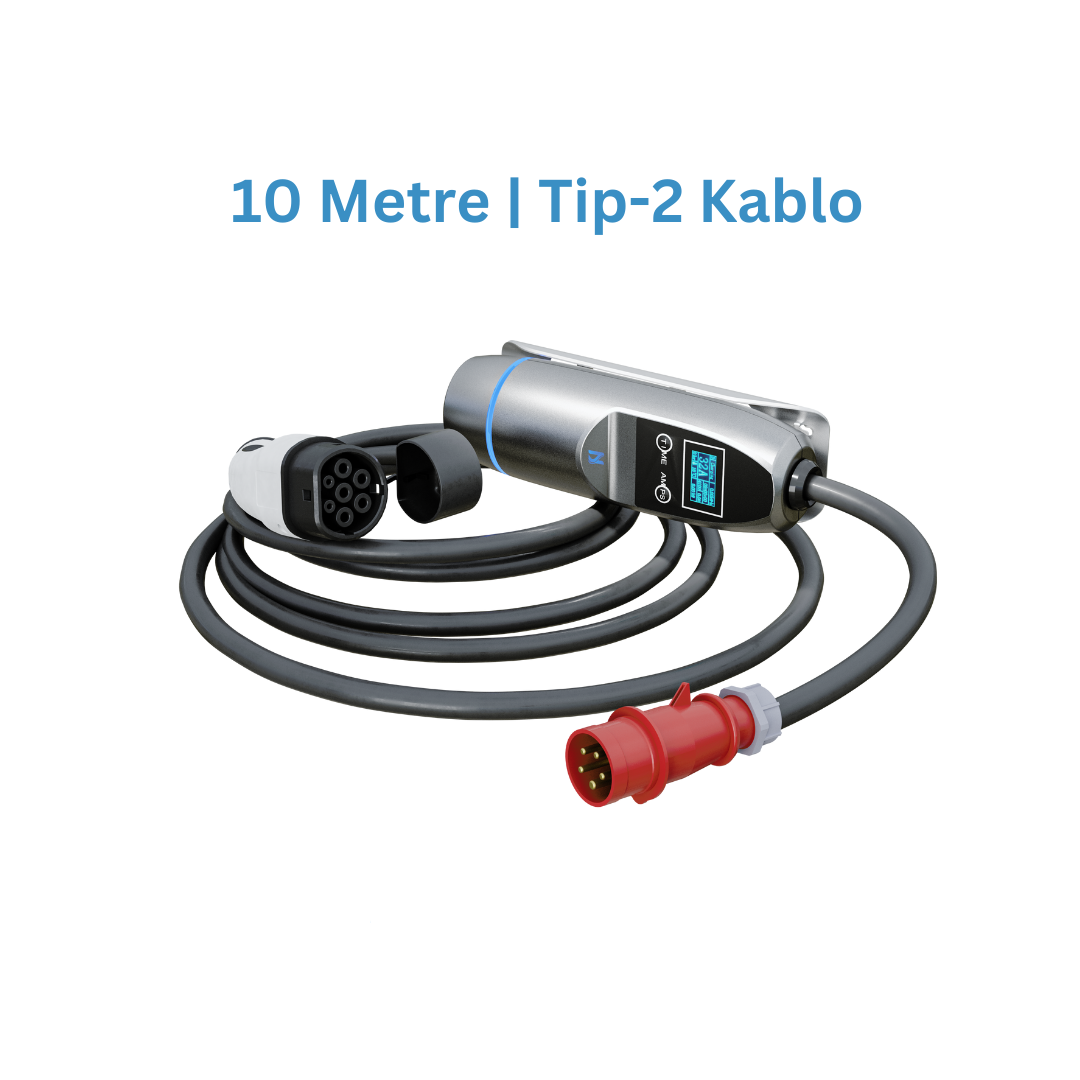 Khons Akıllı 10m Kablolu Taşınabilir  Elektrikli Araç Şarj İstasyonu  3Faz, 32A , 22KW