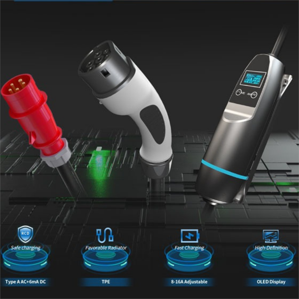 Khons Akıllı 10m Kablolu Taşınabilir  Elektrikli Araç Şarj İstasyonu  3Faz, 32A , 22KW