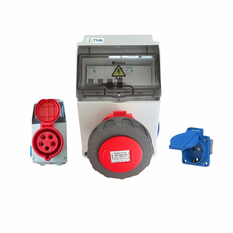 Elektrikli Araç Kombinasyon Panosu IP66-Sigorta+Kaçak Akım Rölesi