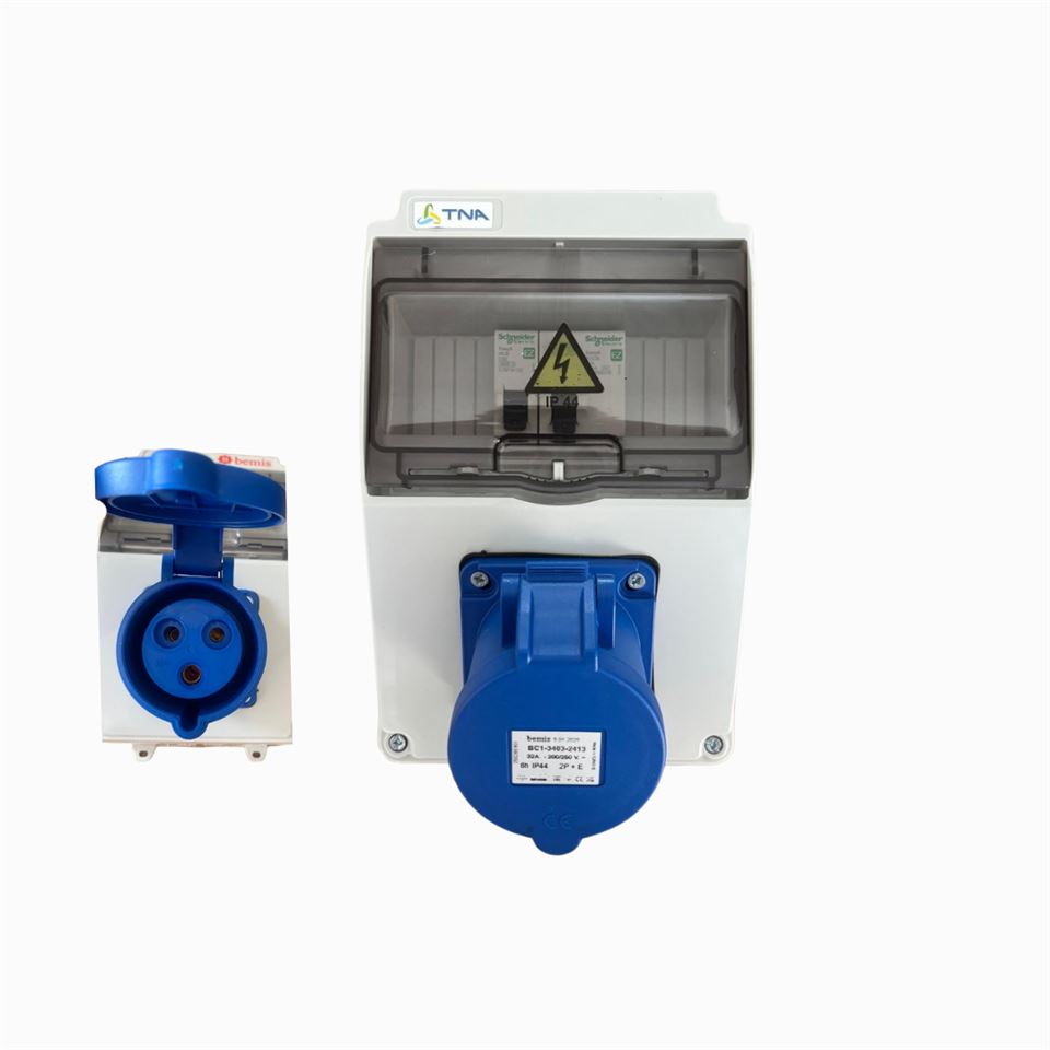 Elektrikli Araç Kombinasyon Panosu IP44-Sigorta+Kaçak Akım Rölesi