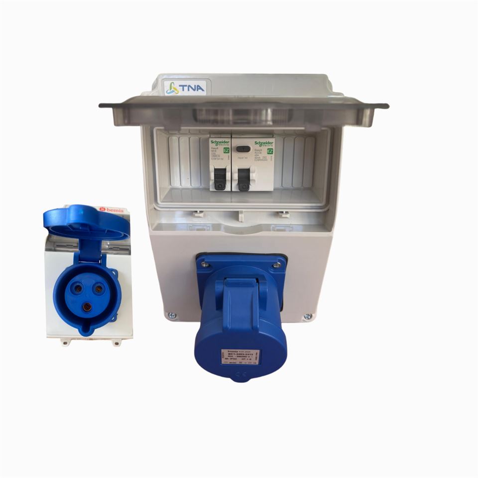 Elektrikli Araç Kombinasyon Panosu IP44-Sigorta+Kaçak Akım Rölesi