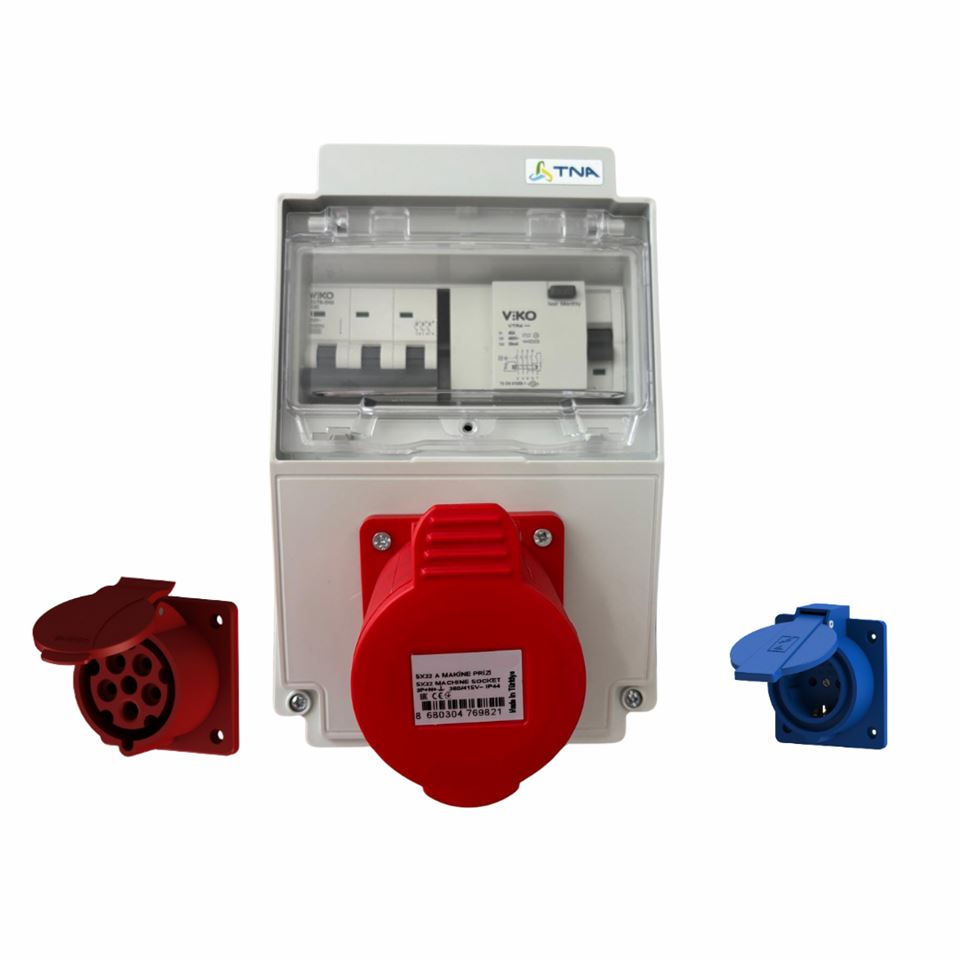 Elektrikli Araç Eko Kombinasyon Panosu IP44-Sigorta+Kaçak Akım Rölesi